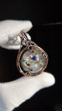Orgonite Copper Wire Wrapped Pendant with Mystic Topaz