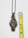 Citrine and Smoky Citrine Black and Yellow 14k Goldfill Pendant