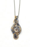 Citrine and Smoky Citrine Black and Yellow 14k Goldfill Pendant