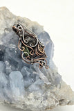 Lemurian Crystal Wire Wrap With Tigers Eye Raw Phenacite Green Tourmaline