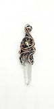 Lemurian Key Pyrite Copper and Sterling Silver Wire Wrap