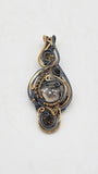 Citrine and Smoky Citrine Black and Yellow 14k Goldfill Pendant