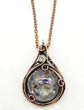 Orgonite Copper Wire Wrapped Pendant with Mystic Topaz