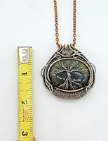 Copper and Silver Tree Of Life Labradorite Mystic Topaz Symmetrical Pendant
