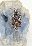 Lemurian Crystal Wire Wrap With Tigers Eye Raw Phenacite Green Tourmaline