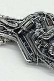 Alien Xenomorph Biomechanical Tech Pendant - Tobe Rose Wire Jewelry X Leet Wraps Collaboration