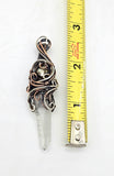 Lemurian Key Pyrite Copper and Sterling Silver Wire Wrap