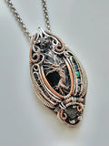 Tree Of Life Obsidian Smoked Opals and Elite Noble Shungite Pendant