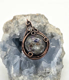 Orgonite Copper Wire Wrapped Pendant with Mystic Topaz