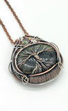 Copper and Silver Tree Of Life Labradorite Mystic Topaz Symmetrical Pendant