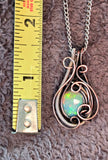 Small Rose Cut Ethiopian Opal Copper and Sterling Silver Pendant