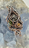 Lemurian Crystal Wire Wrap With Tigers Eye Raw Phenacite Green Tourmaline