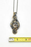 Citrine and Smoky Citrine Black and Yellow 14k Goldfill Pendant