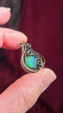 Small Rose Cut Ethiopian Opal Copper and Sterling Silver Pendant