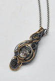 Citrine and Smoky Citrine Black and Yellow 14k Goldfill Pendant