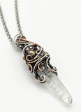 Lemurian Key Pyrite Copper and Sterling Silver Wire Wrap