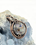 Orgonite Copper Wire Wrapped Pendant with Mystic Topaz