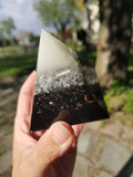 Small Glow Cap Selenite and Quartz Orgone Pyramid90s