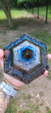 Large Hexagonal Throat Chakra Blue Orgonite Device