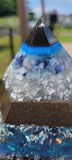 Large Hexagonal Throat Chakra Blue Orgonite Device
