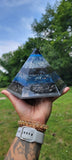 Large Hexagonal Throat Chakra Blue Orgonite Device