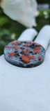 Red Jasper Shungite 3D Flower of Life Orgonite Pendant EMF Protection