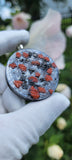 Red Jasper Shungite 3D Flower of Life Orgonite Pendant EMF Protection