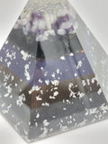 Moonstone Amethyst Selenite Quartz Large Hexagonal Orgonite Pyramid Device