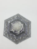 Moonstone Amethyst Selenite Quartz Large Hexagonal Orgonite Pyramid Device