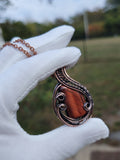 Red Tigers Eye in Oxidized and Polished Copper