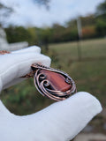 Red Tigers Eye in Oxidized and Polished Copper