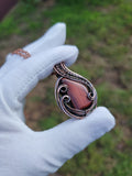 Red Tigers Eye in Oxidized and Polished Copper