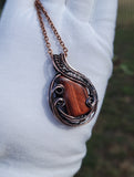 Red Tigers Eye in Oxidized and Polished Copper