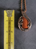 Red Tigers Eye in Oxidized and Polished Copper