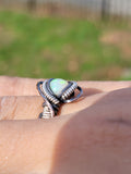 Size 7 Ethiopian Opal Ring Sterling and Copper