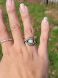 Size 7 Ethiopian Opal Ring Sterling and Copper