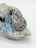 Plume Agate Wire Wrapped Pendant Sterling Silver