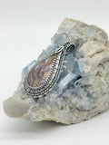 Plume Agate Wire Wrapped Pendant Sterling Silver