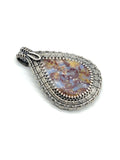 Plume Agate Wire Wrapped Pendant Sterling Silver