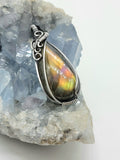 Labradorite in Sterling Silver Wire Wrapped Necklace