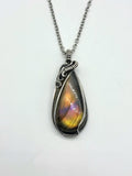 Labradorite in Sterling Silver Wire Wrapped Necklace