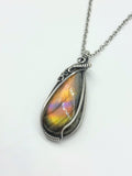 Labradorite in Sterling Silver Wire Wrapped Necklace