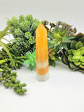 Banded Orange and White Calcite 101 grams Tower Wand A