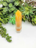 Banded Orange and White Calcite 101 grams Tower Wand A