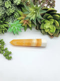 Banded Orange and White Calcite 101 grams Tower Wand A
