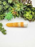 Banded Orange and White Calcite 101 grams Tower Wand A