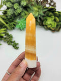 Banded Orange and White Calcite 101 grams Tower Wand A