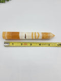 Banded Orange and White Calcite Tower Wand D