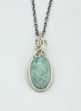 Amazonite Wire Wrapped In Sterling Silver Necklace