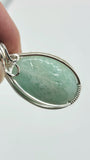 Amazonite Wire Wrapped In Sterling Silver Necklace